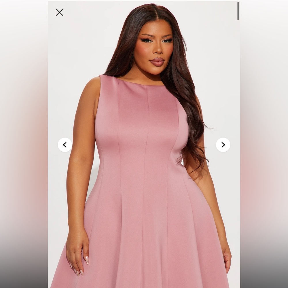 Elegant Pink‎ Midi Sleeveless Dress